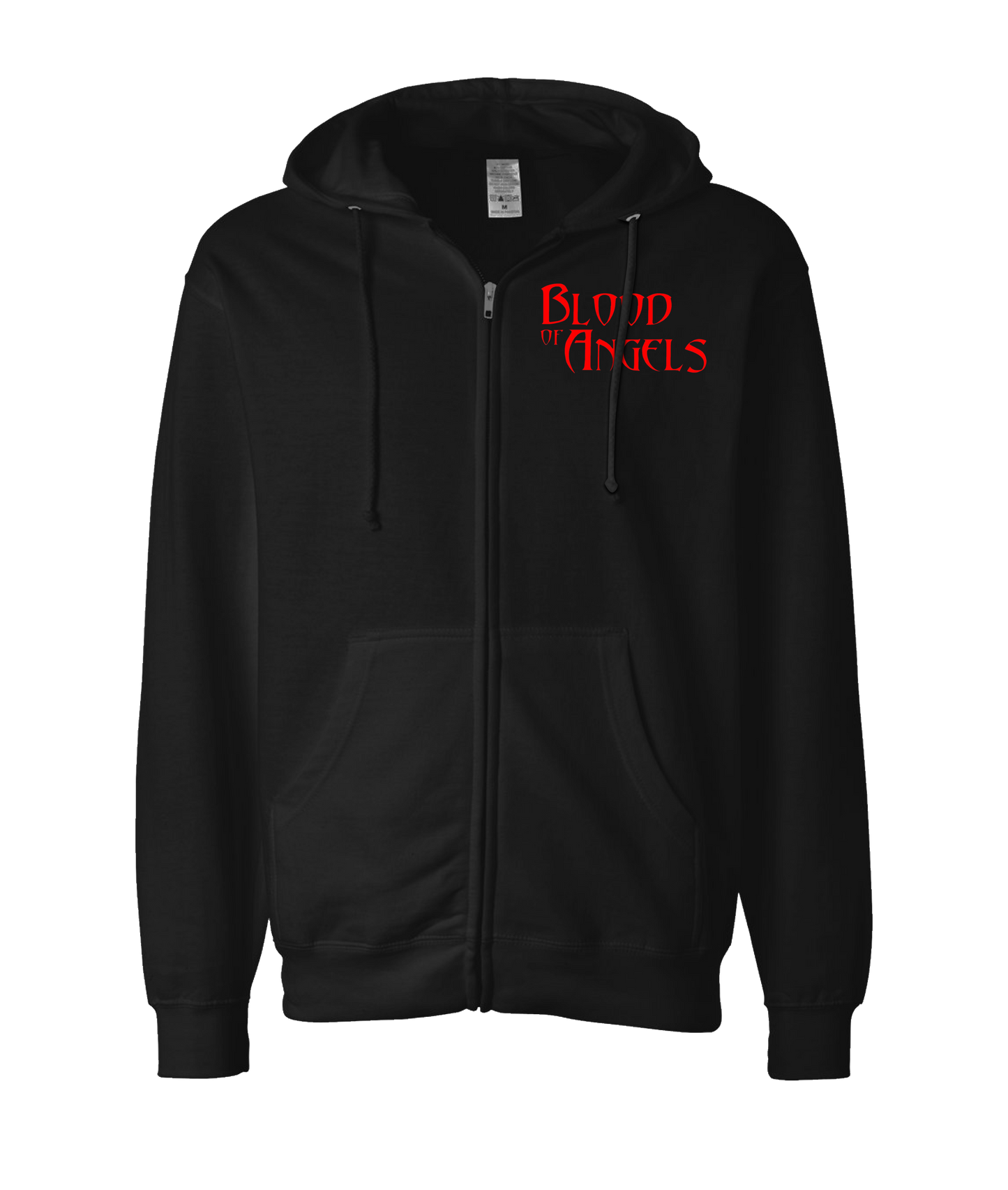 Blood of Angels Battle Gear - Blood Red - Black Zip Up Hoodie