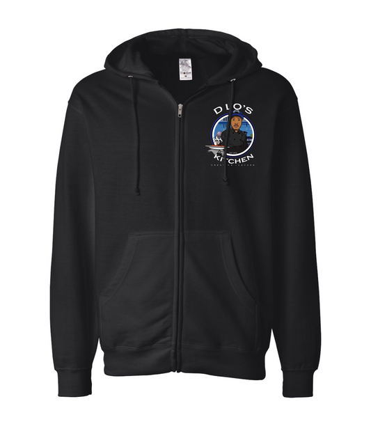 D-Lo's Kitchen - Dlo's Kitchen Logo #2 - Black Zip Up Hoodie