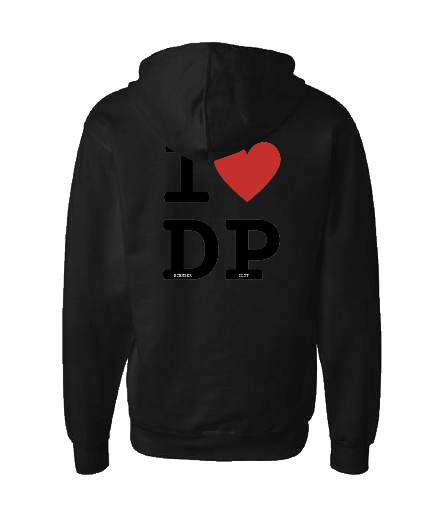 December Pilot - I Love December Pilot - Black Zip Up Hoodie