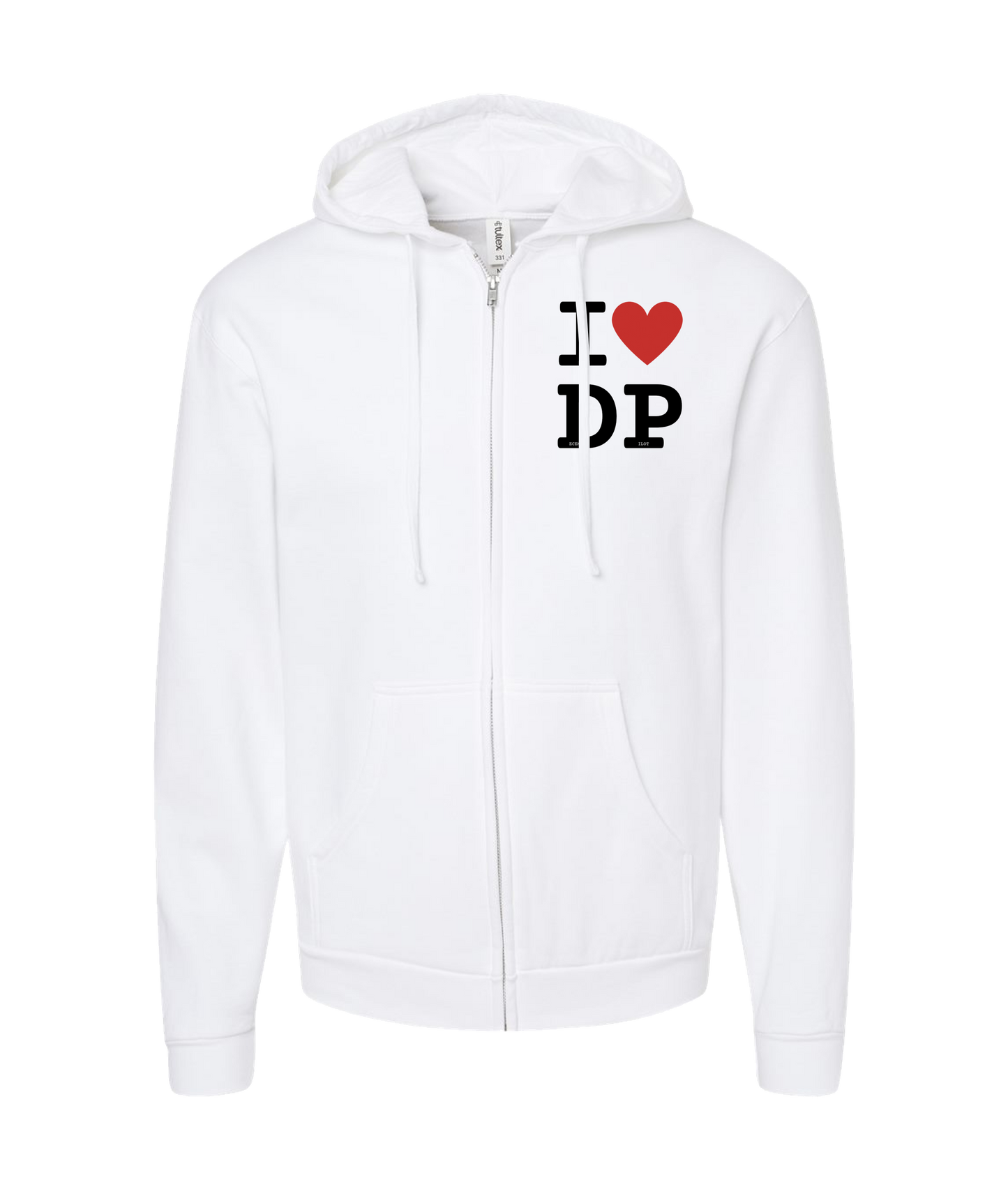 December Pilot - I Love December Pilot - White Zip Up Hoodie