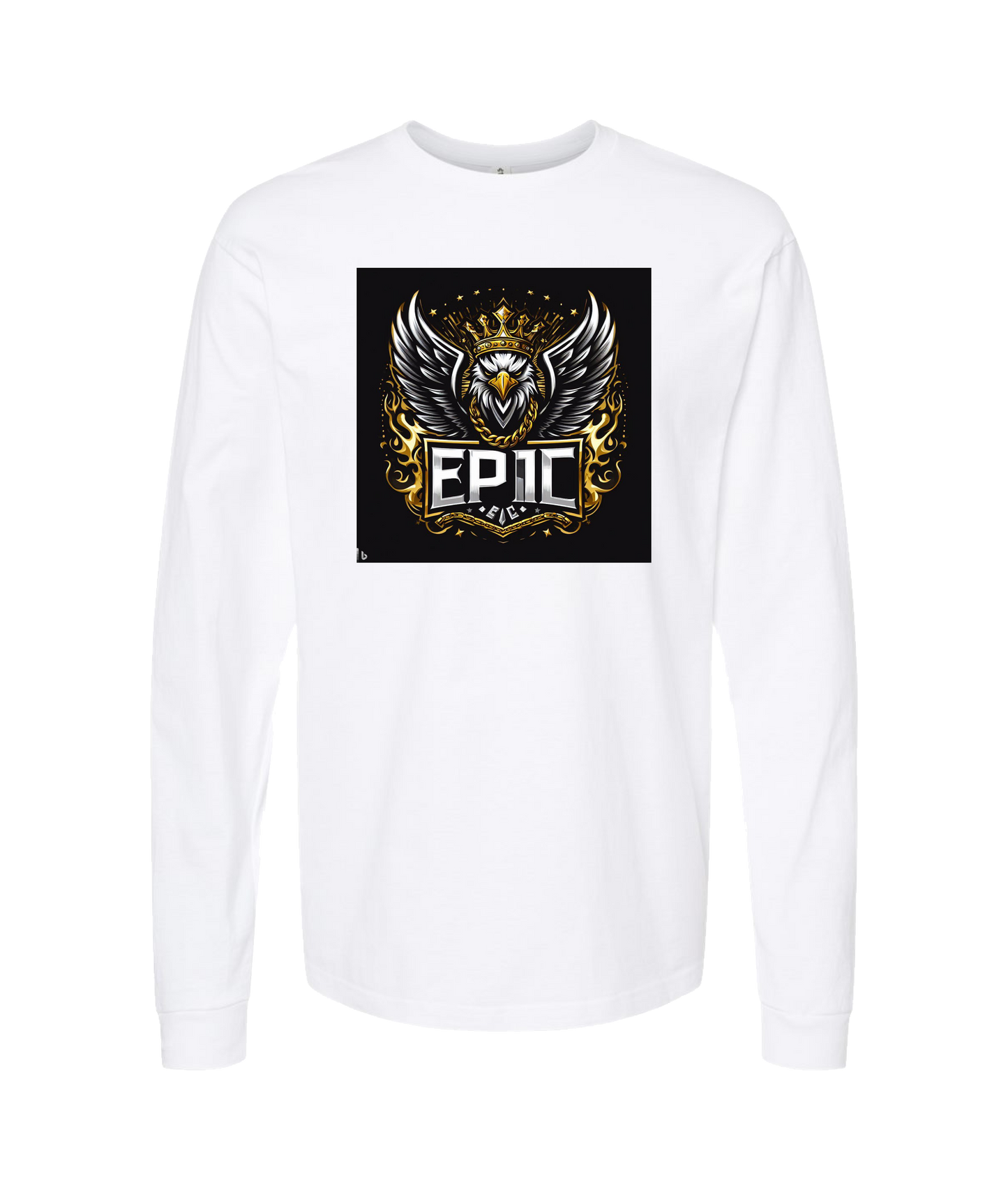 PovCiti Apparel - Ep!c Eagle Logo - White Long Sleeve T