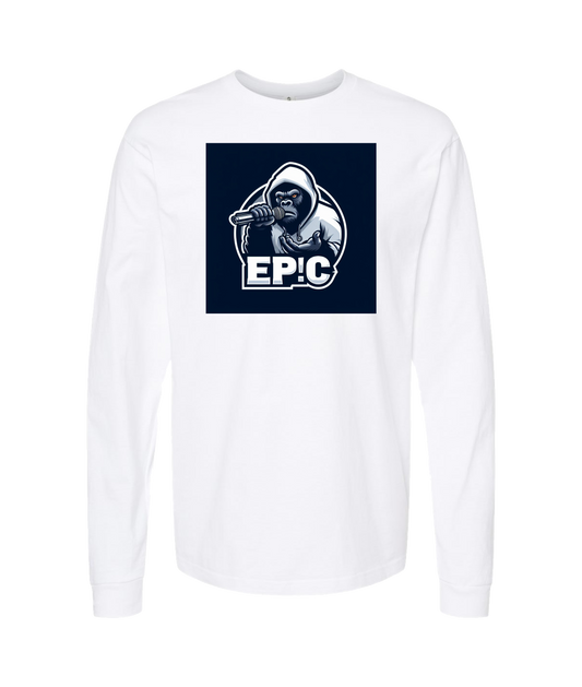 PovCiti Apparel - Ep!c Gorilla Logo - White Long Sleeve T