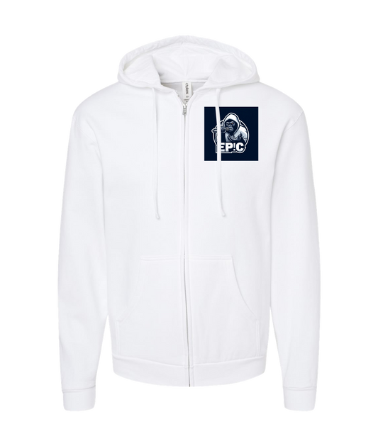 PovCiti Apparel - Ep!c Gorilla Logo - White Zip Up Hoodie