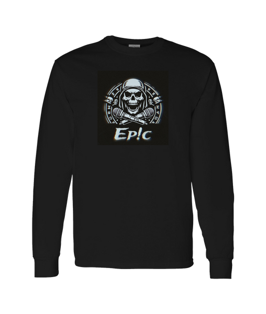 PovCiti Apparel - Ep!c Hooded Skull Logo - Black Long Sleeve T