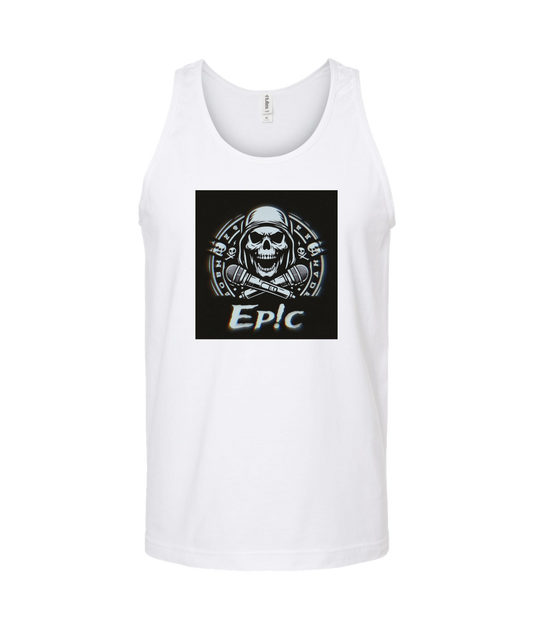 PovCiti Apparel - Ep!c Hooded Skull Logo - White Tank Top