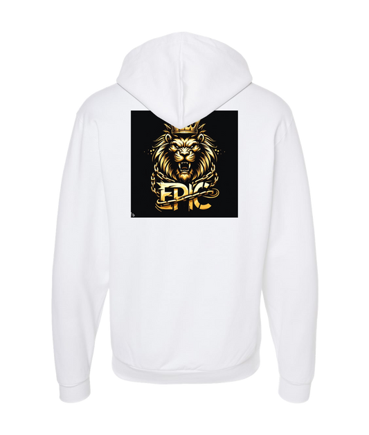 PovCiti Apparel - Ep!c Lion Logo - White Zip Up Hoodie