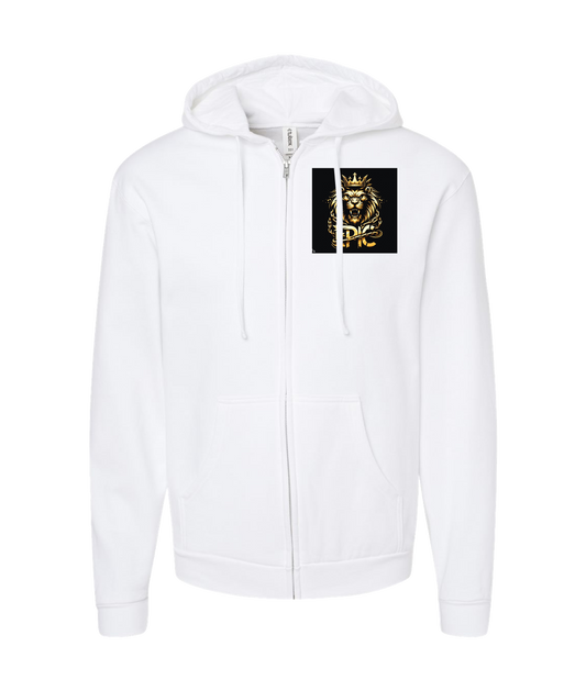 PovCiti Apparel - Ep!c Lion Logo - White Zip Up Hoodie