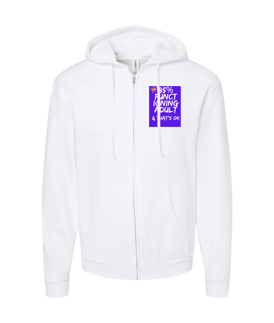 Frank Question Mark Productions - 85 - White Zip Up Hoodie