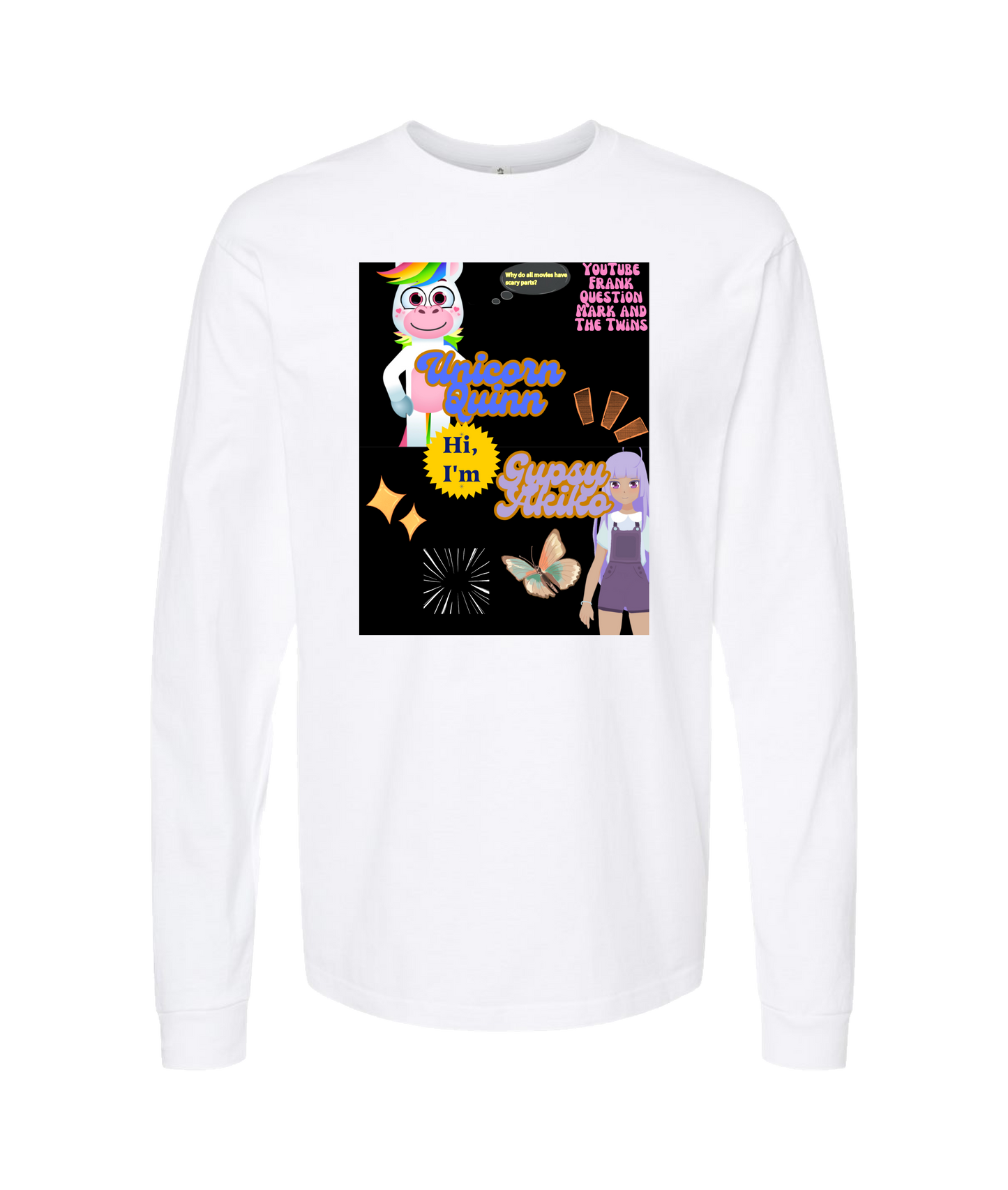 Frank Question Mark Productions - YouTube and The Twins - White Long Sleeve T