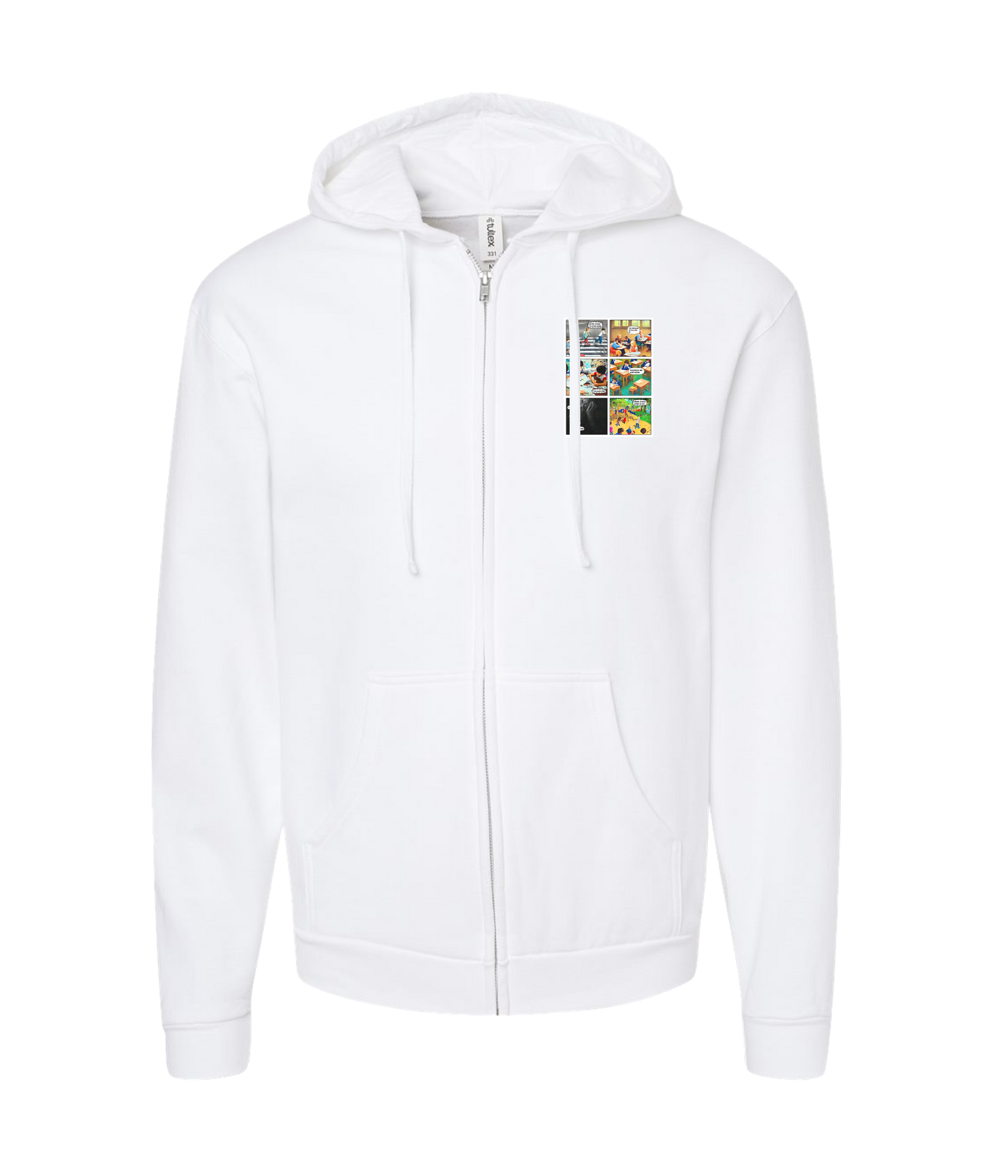 Frank Question Mark Productions - Frank Piccolella's Story Covers - White Zip Up Hoodie