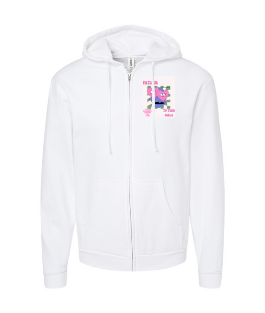 Frank Question Mark Productions - Frank Question Mark and Twins - White Zip Up Hoodie