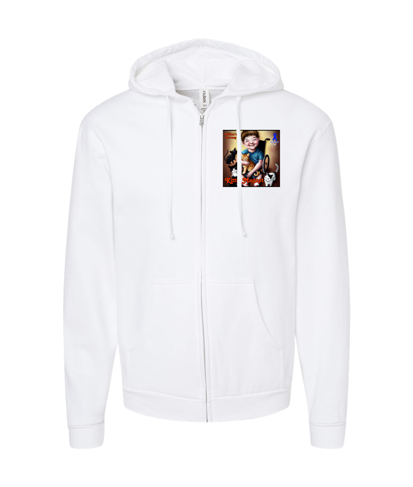 Killian's Journey - Kittie Magnet - White Zip Up Hoodie