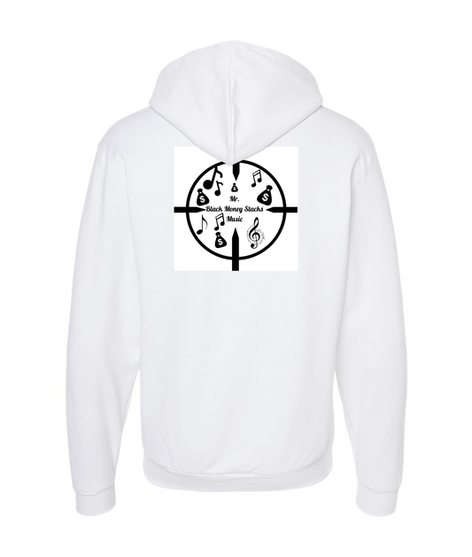 MR.BLACK MONEY STACKS EMPIRE - BMSSTS - White Zip Up Hoodie