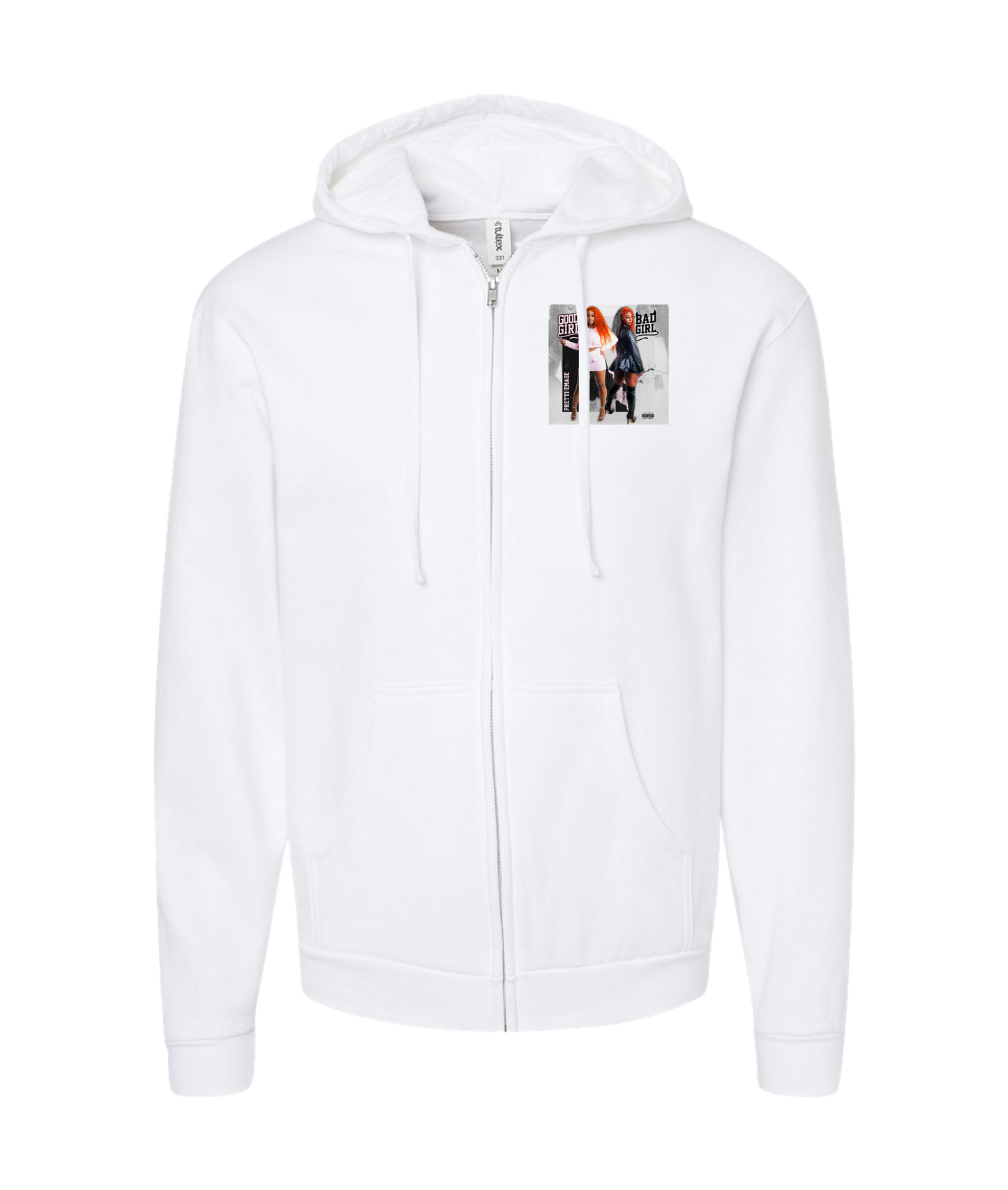 Pretti Emage - GOOD GIRL BAD GIRL - White Zip Up Hoodie