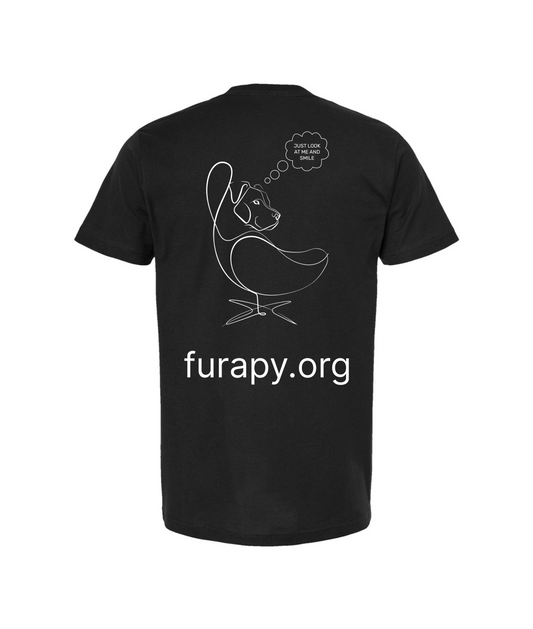 furapy.org - LOOK AND SMILE - Black T-Shirt