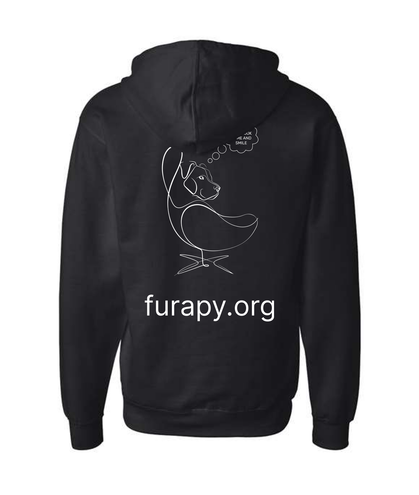 furapy.org - LOOK AND SMILE - Black Zip Up Hoodie