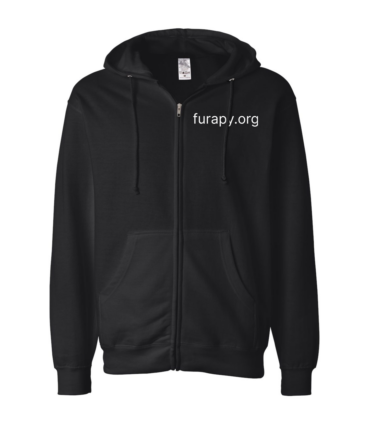 furapy.org - LOOK AND SMILE - Black Zip Up Hoodie