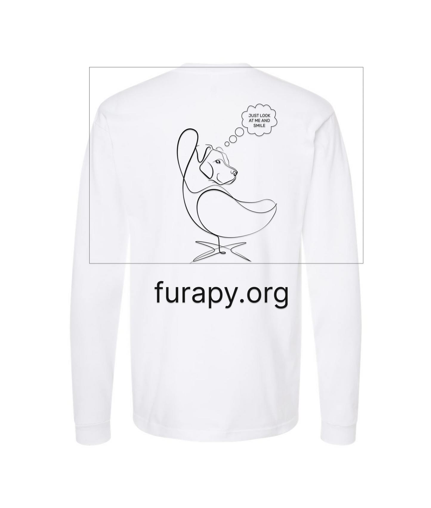 furapy.org - LOOK AND SMILE - White Long Sleeve T