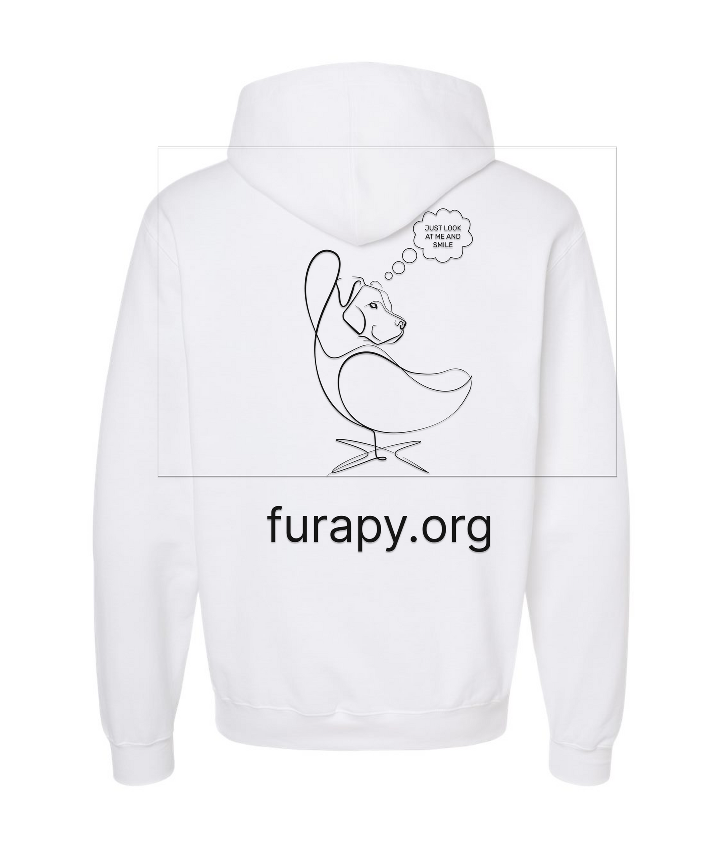 furapy.org - LOOK AND SMILE - White Hoodie