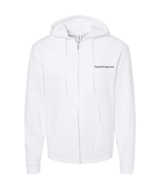 pyschofurapy.com - LOOK AND SMILE - White Zip Up Hoodie