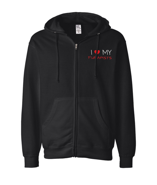 furapy.org - I <3 MY FURAPISTS - Black Zip Up Hoodie