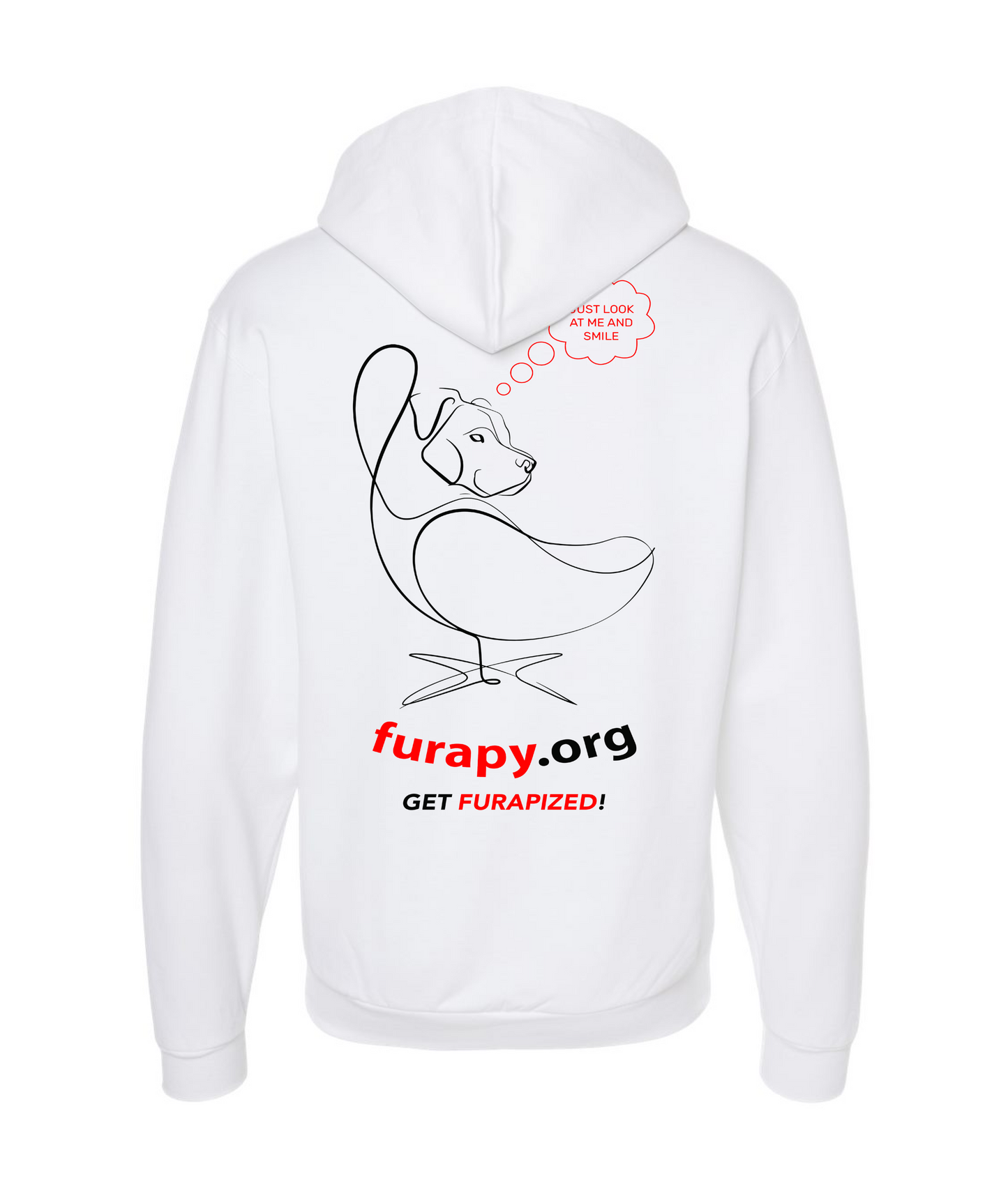 furapy.org - I <3 MY FURAPISTS - White Zip Up Hoodie