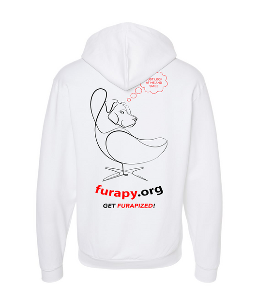 furapy.org - I <3 MY FURAPISTS - White Zip Up Hoodie