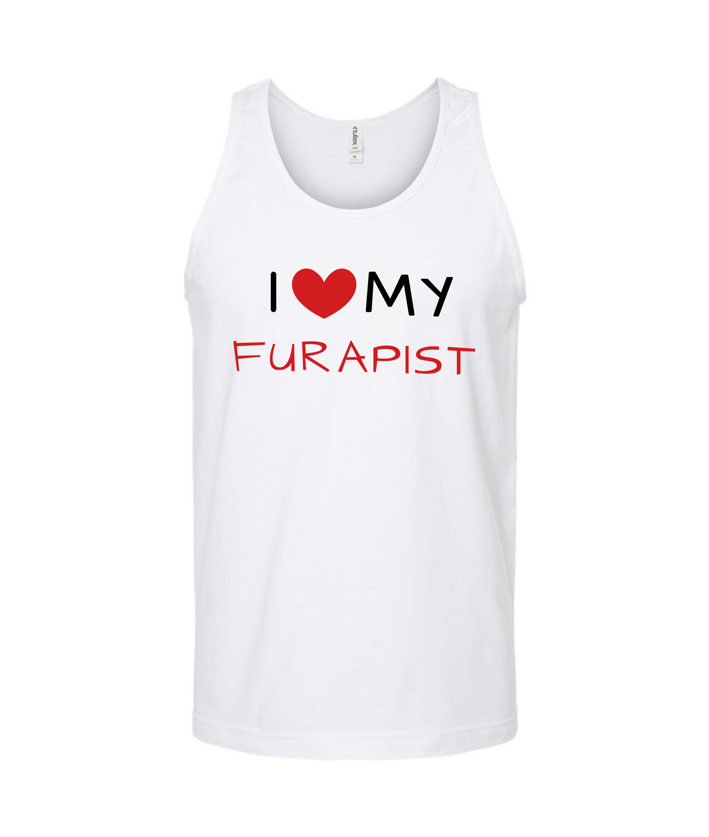 pyschofurapy.com - I <3 MY FURAPIST - White Tank Top