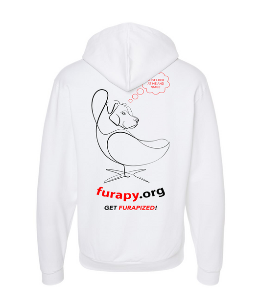 furapy.org - I <3 MY FURAPIST - White Zip Up Hoodie