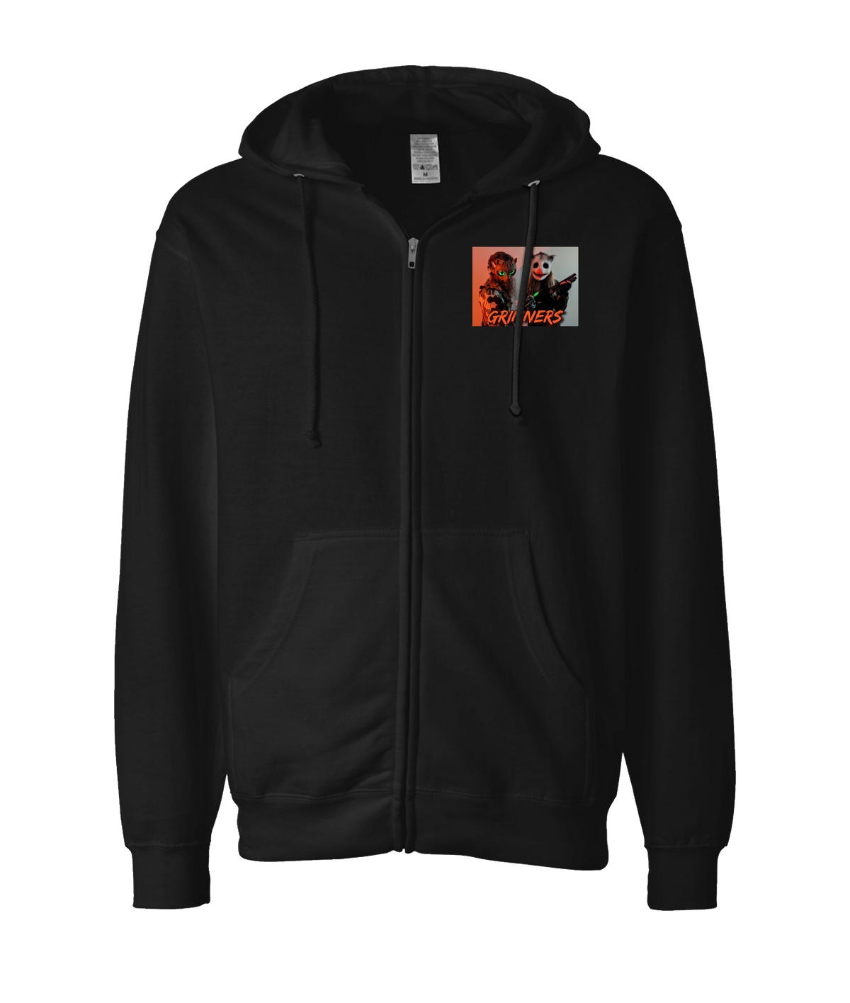 Refinery Films - GRINNERS GARB 01-2 - Black Zip Up Hoodie