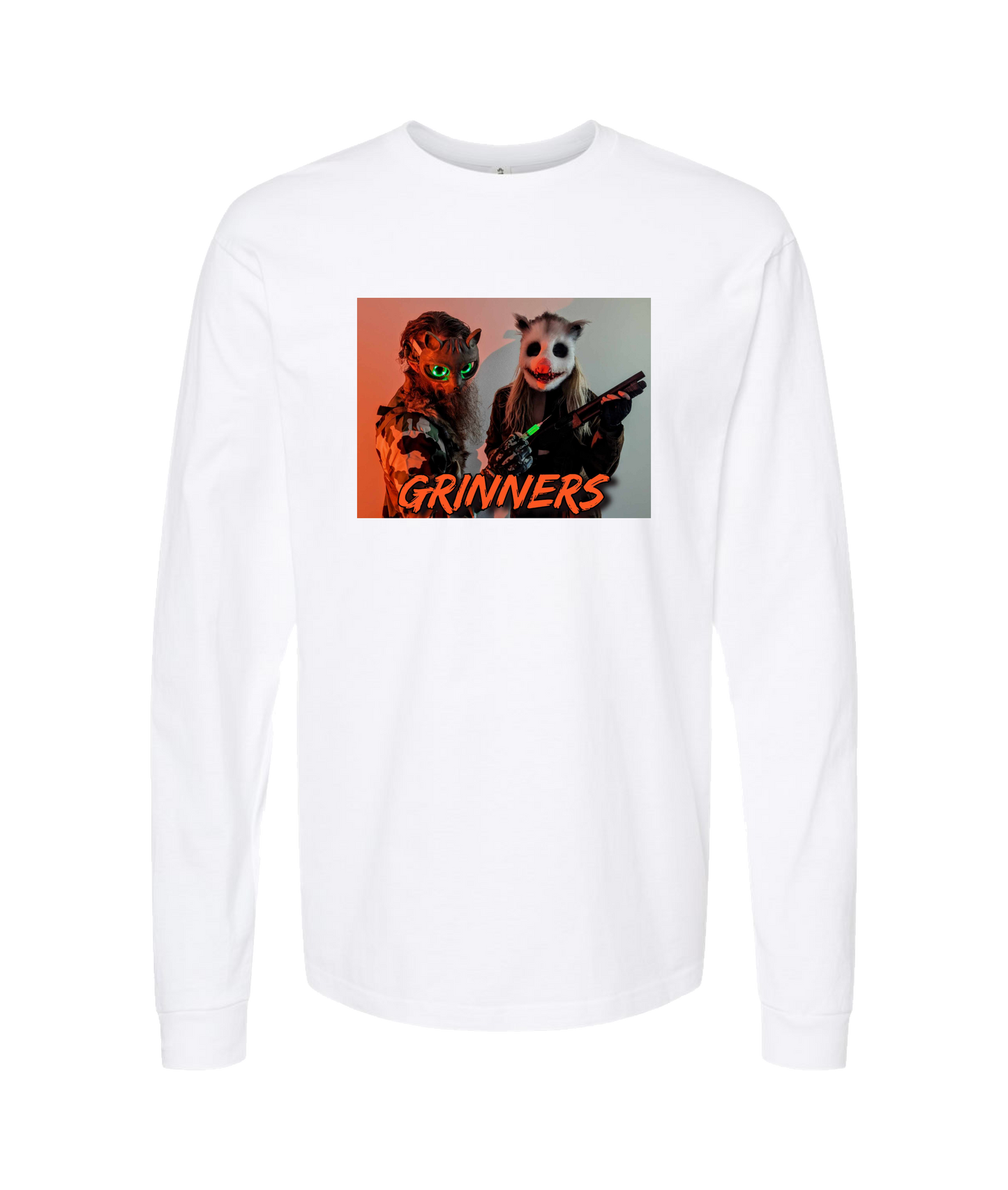 Refinery Films - GRINNERS GARB 01-2 - White Long Sleeve T