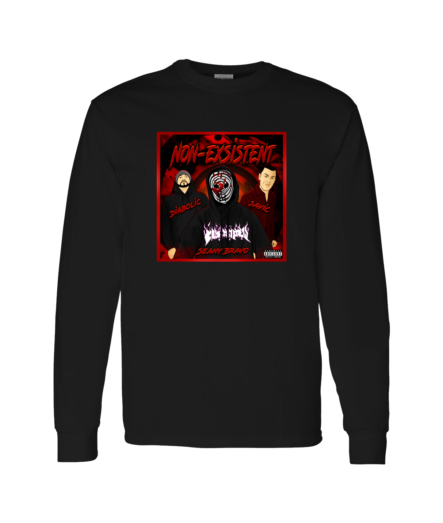 Seany Bravo - Non Exsistent - Black Long Sleeve T