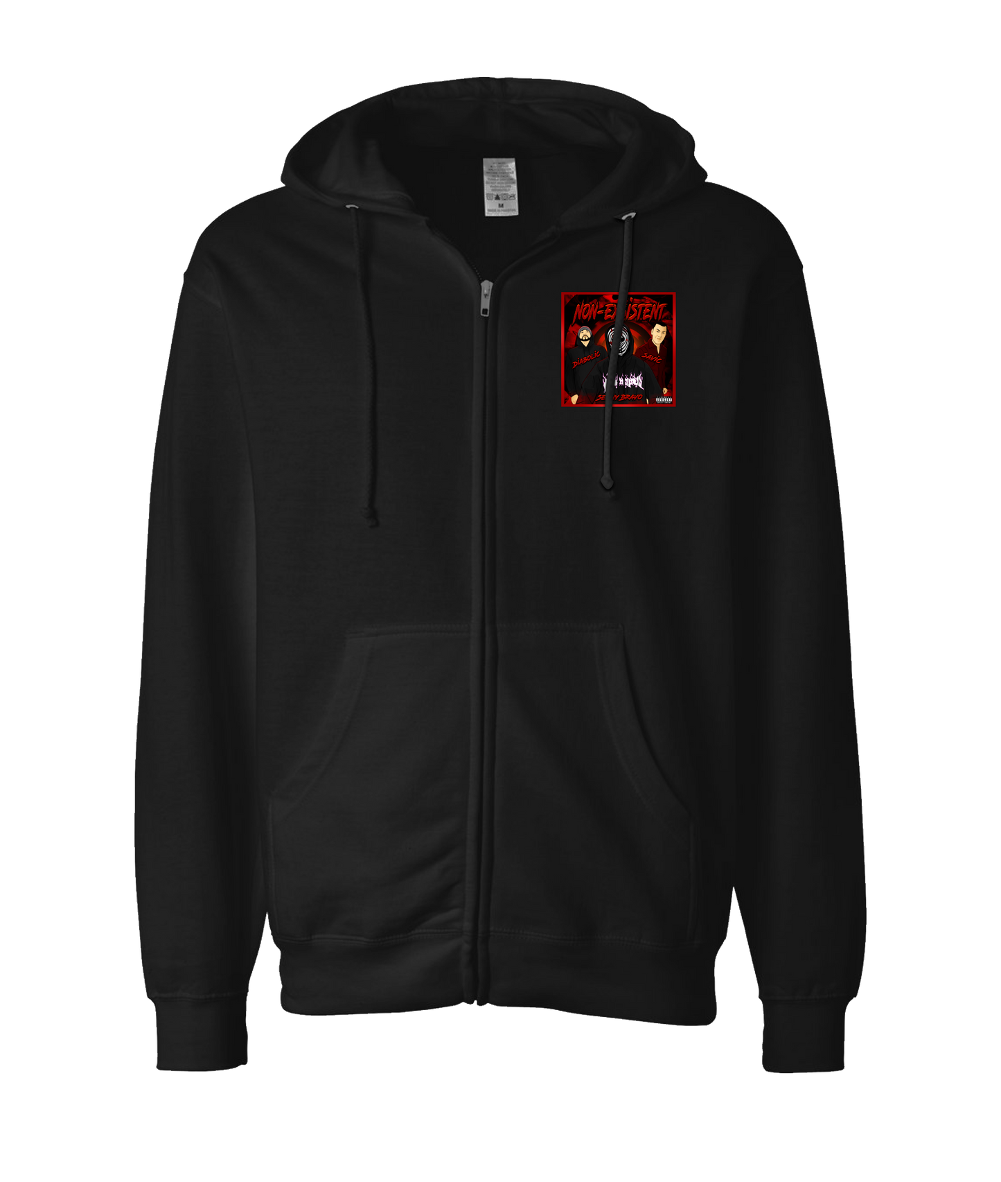 Seany Bravo - Non Exsistent - Black Zip Up Hoodie