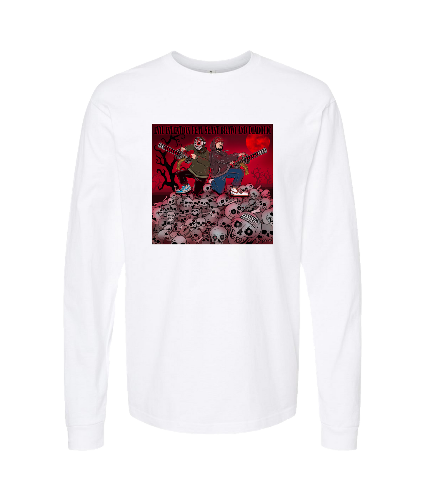 Seany Bravo - Evil Intention - White Long Sleeve T