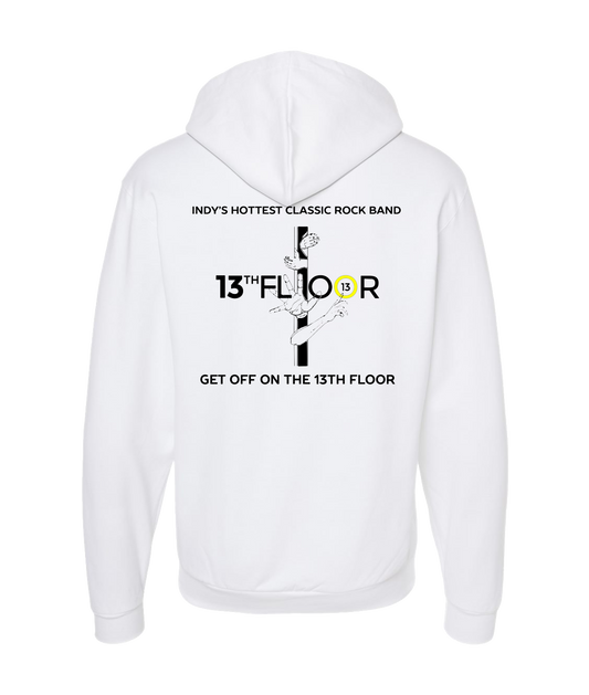 V-13 - DESIGN 1 - White Zip Up Hoodie