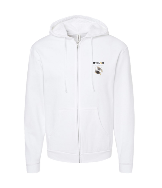 13th Floor Band Indy - Knob - White Zip Up Hoodie