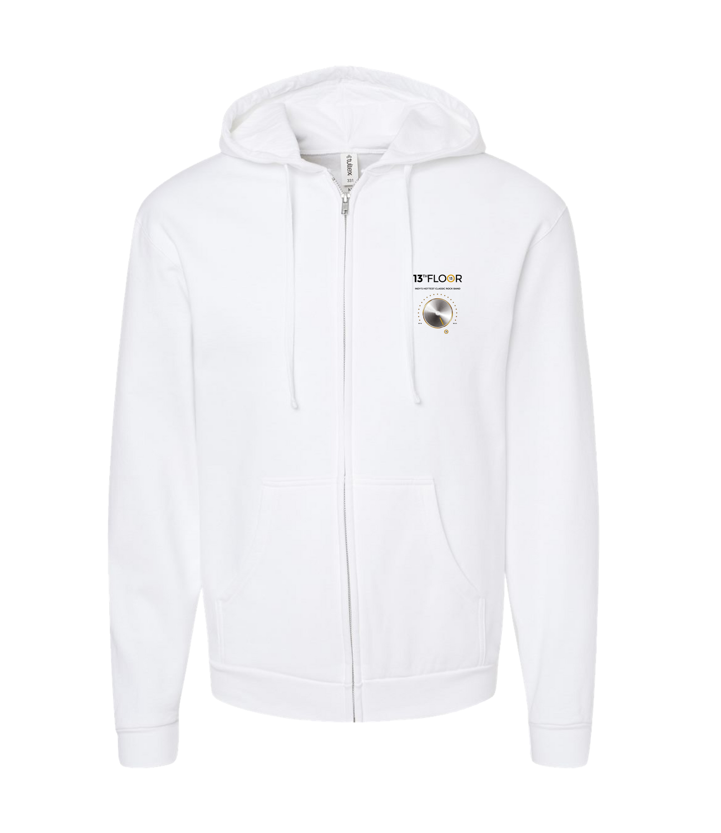 V-13 - DESIGN 2 - White Zip Up Hoodie