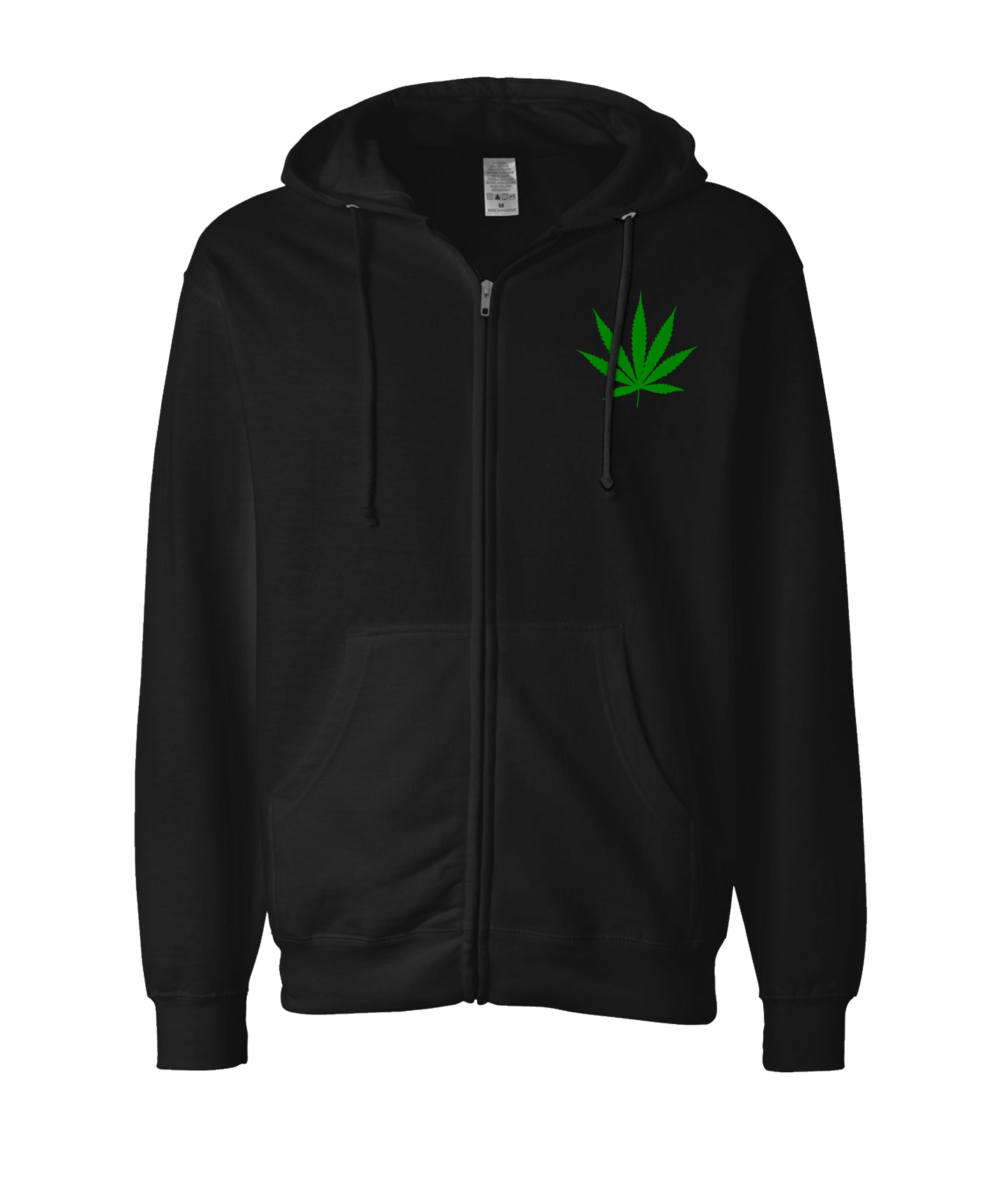 4evaGood - Cannabis Leaf - Black Zip Up Hoodie