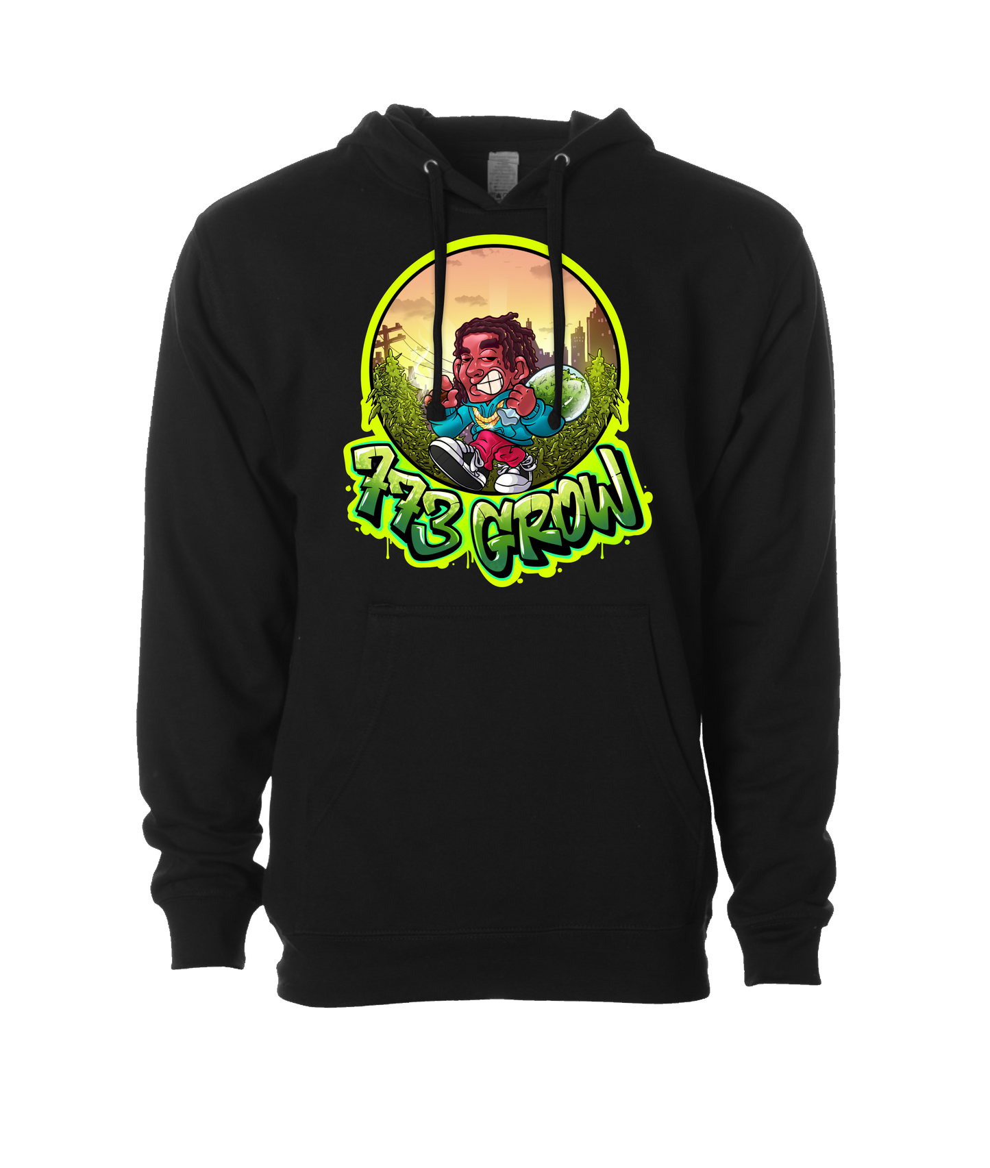 V-773GSTOP - GROW - Black Hoodie