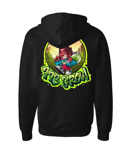 V-773GSTOP - GROW - Black Zip Up Hoodie