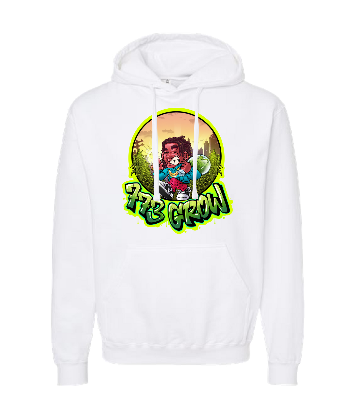 V-773GSTOP - GROW - White Hoodie