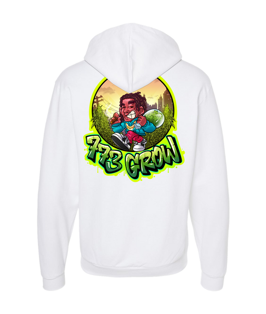 V-773GSTOP - GROW - White Zip Up Hoodie