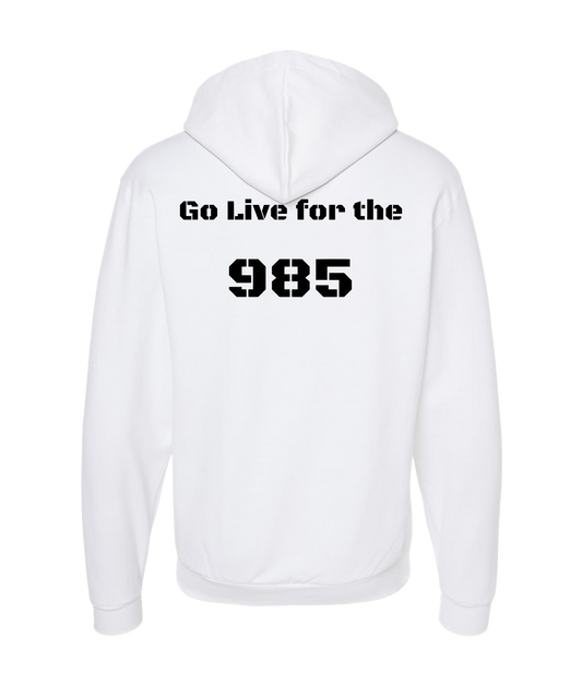 985Chris - Go Live for the 985 - White Zip Up Hoodie