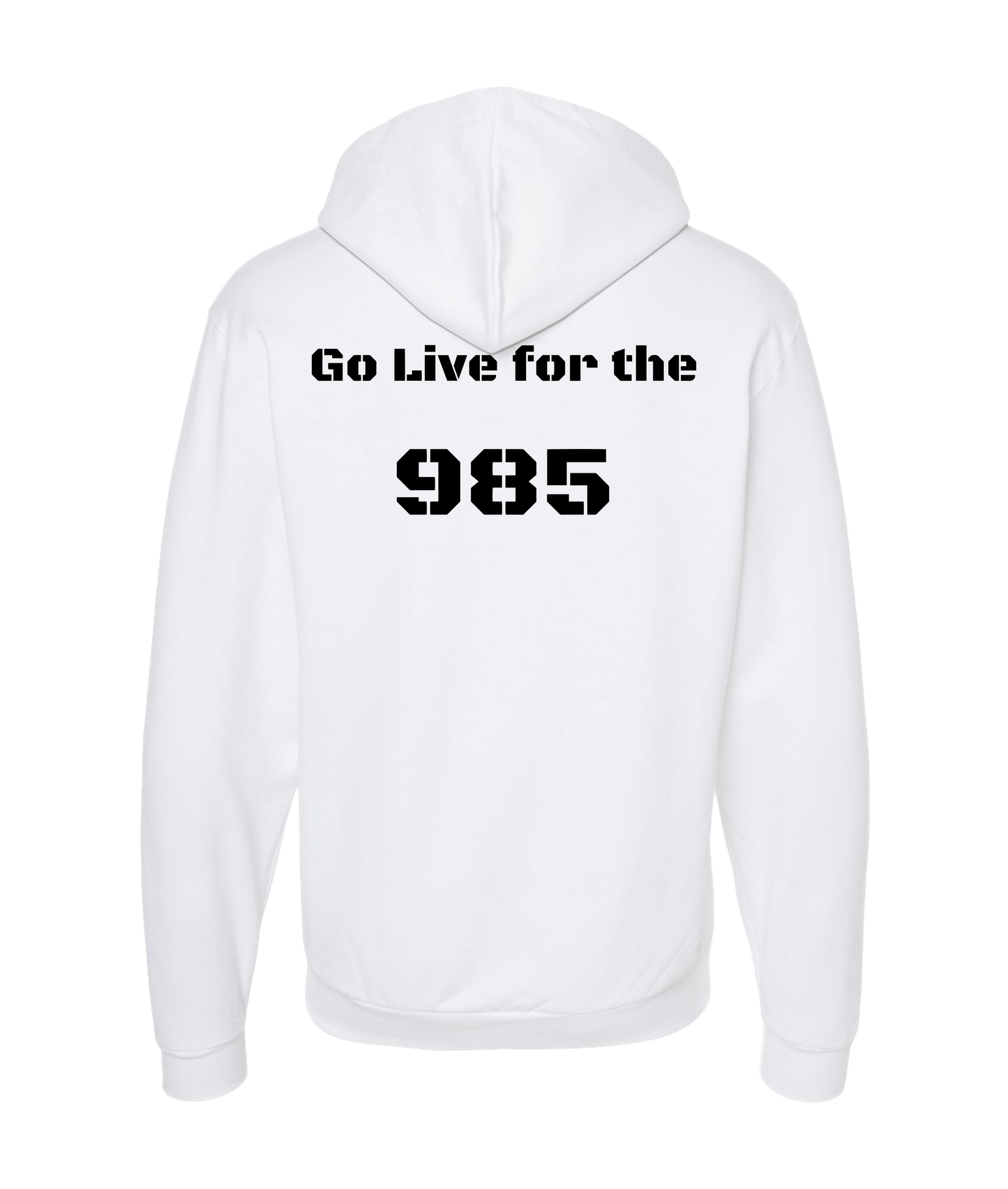985Chris - Go Live for the 985 - White Zip Up Hoodie