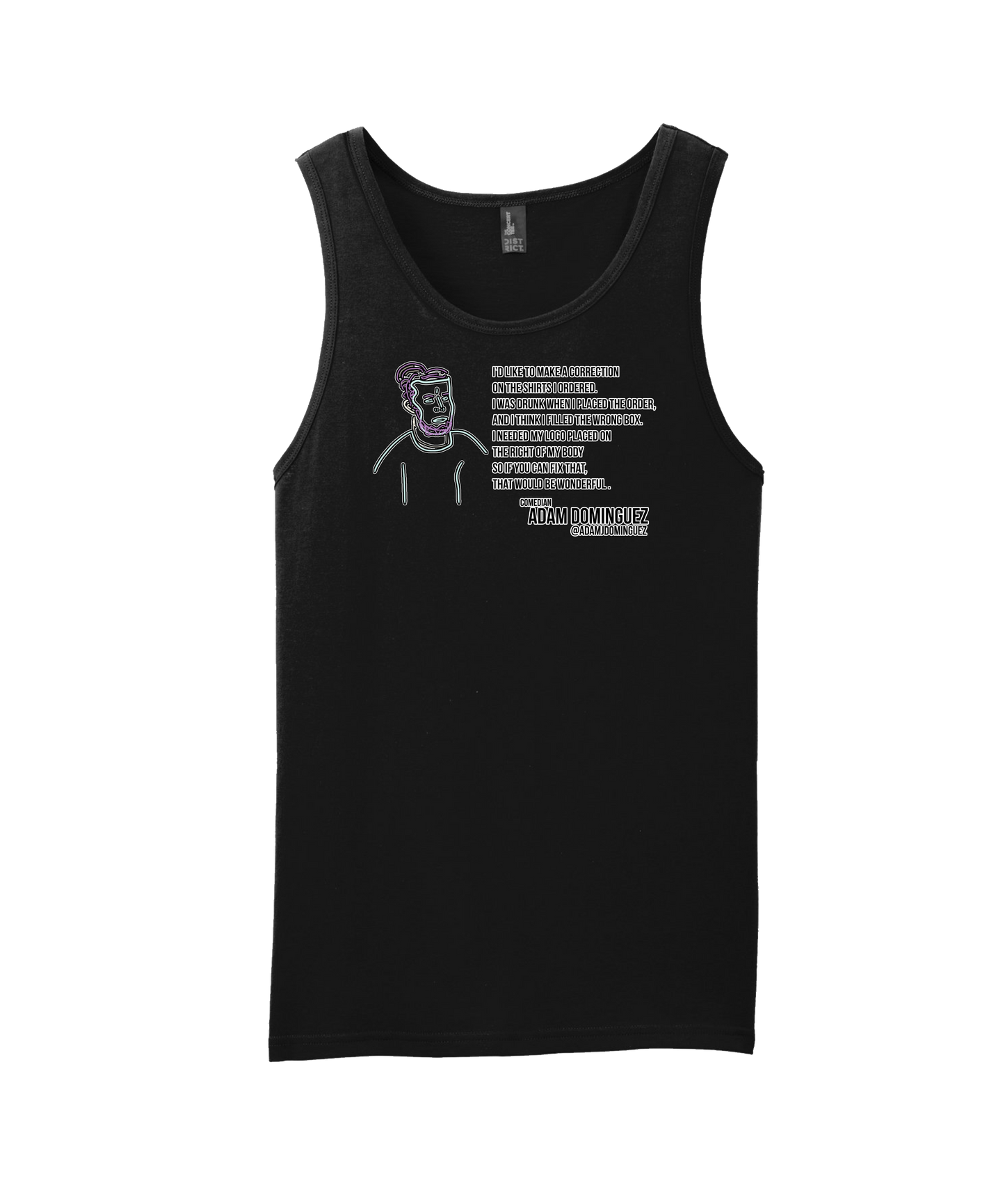 Adam Dominguez - Shirt Error - Black Tank Top