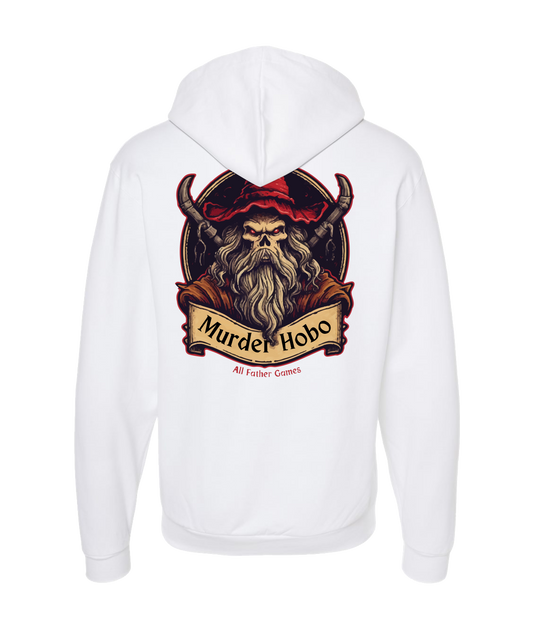 All Father Games - MURDER HOBO - White Zip Up Hoodie