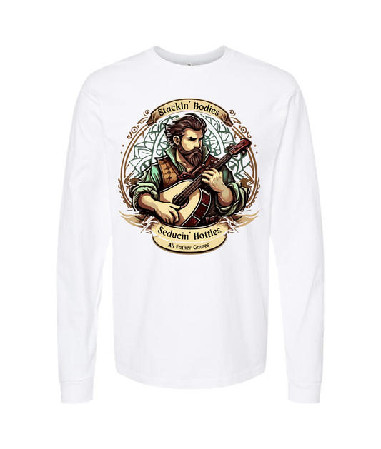 All Father Games - STACKIN' & SEDUCTIN' - White Long Sleeve T