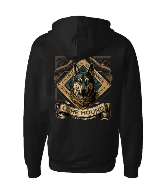 All Father Games - LORE HOUND - Black Zip Up Hoodie