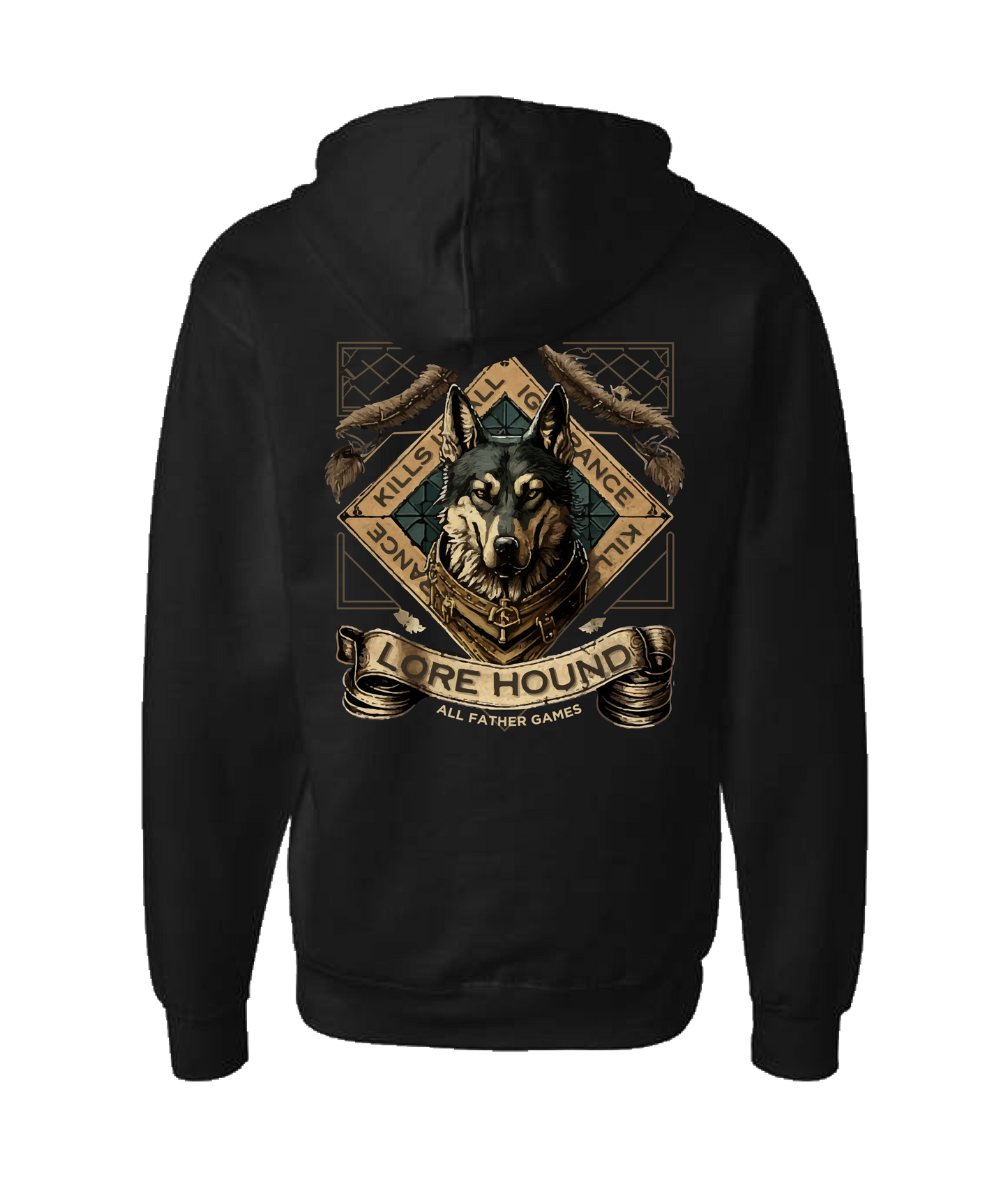 V-AFGTOP - LORE HOUND - Black Zip Up Hoodie