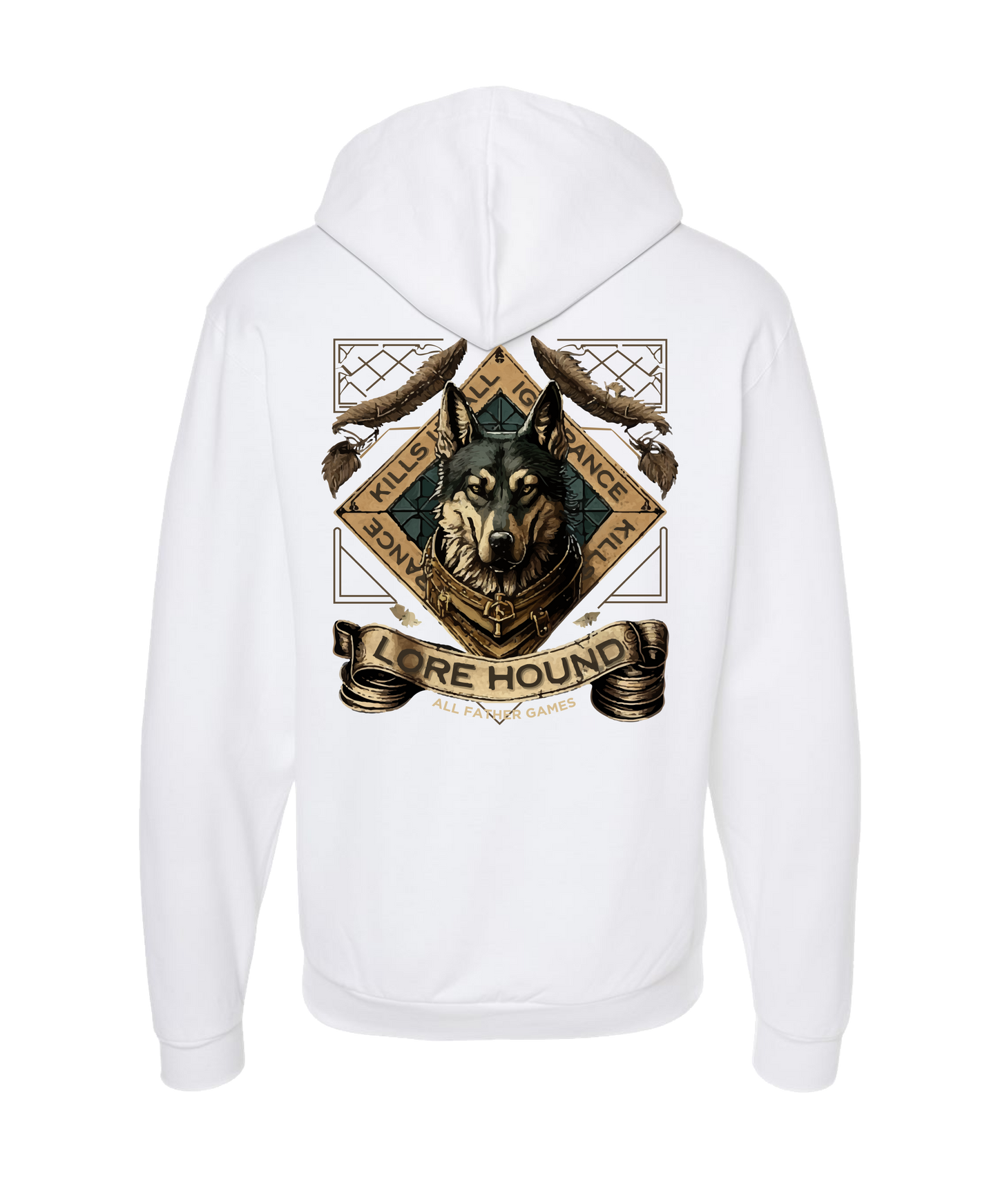 V-AFGTOP - LORE HOUND - White Zip Up Hoodie